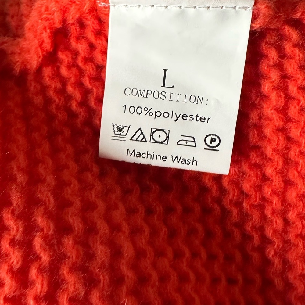 Brand Unknown Red Hooded Knit Cardigan - Picture 9 of 9